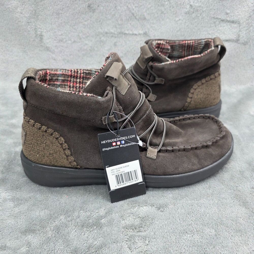Hey Dude Women's Eloise Suede Java Slip On Casual Shoes Size 12